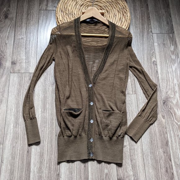 NWOT (XS) - A/X Semi Sheer Slub Long Cardigan w/ Lurex - Picture 1 of 8